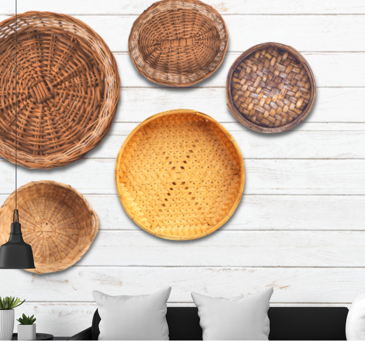 Texture wall mural woven basket designs - TenStickers