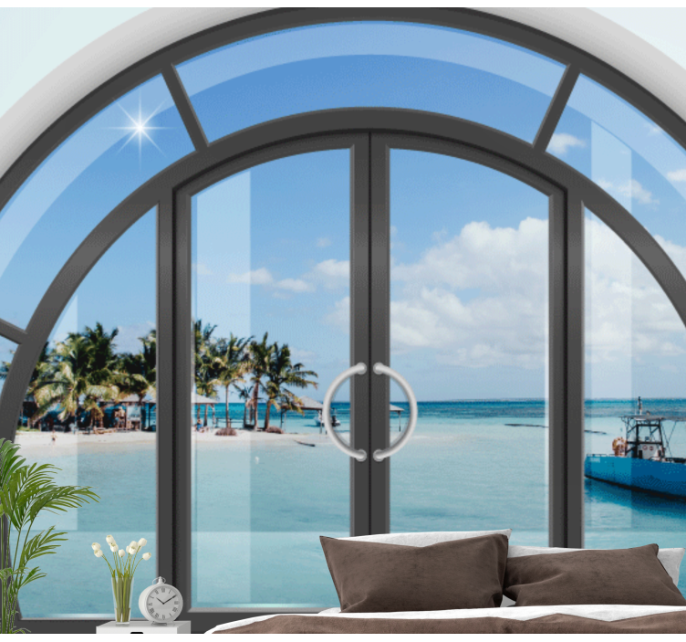 Tropical ocean view under the sea wall mural - TenStickers