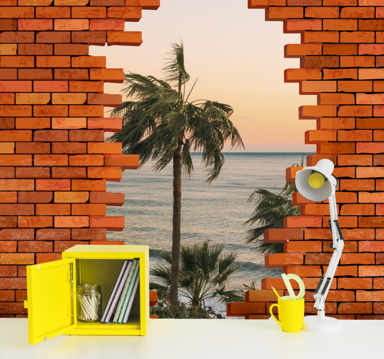 Tropical Seaside View wall mural nature - TenStickers