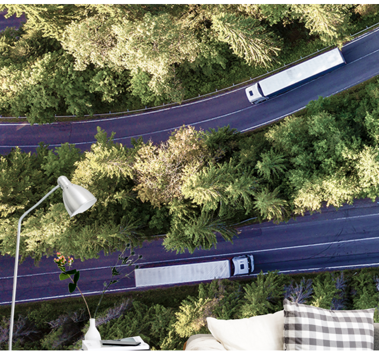 Trucks on Highway wall mural vehicle - TenStickers