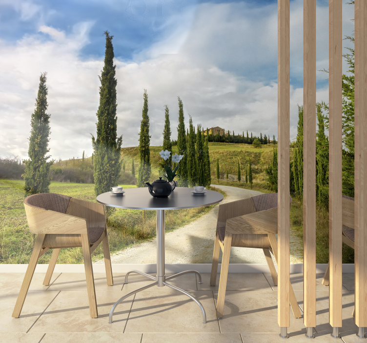 Tuscan Countryside Vista wall mural nature - TenStickers