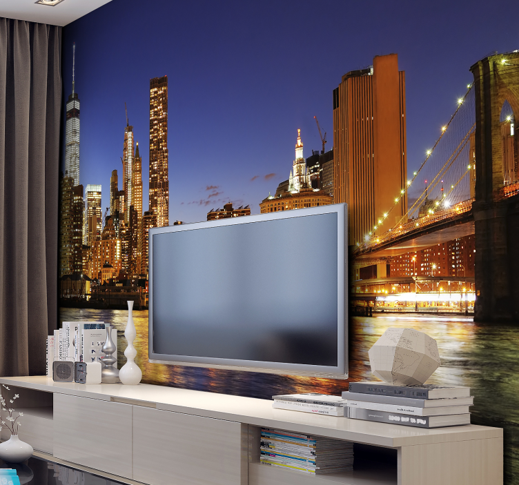 Urban Skyline Panorama wall mural new york - TenStickers