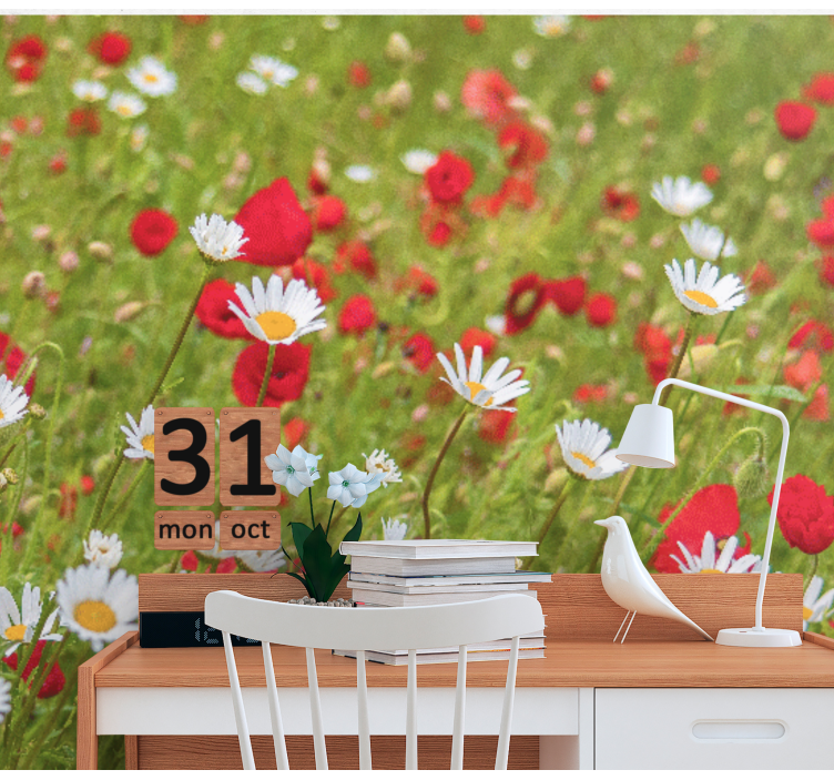 Vibrant flower field flower wall mural - TenStickers