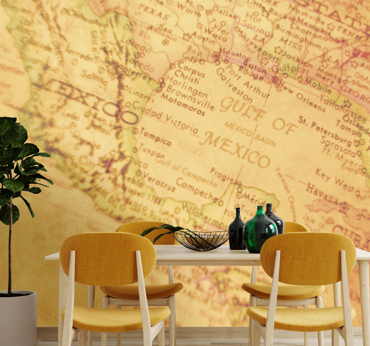 Vintage Map Design world map wallpaper - TenStickers