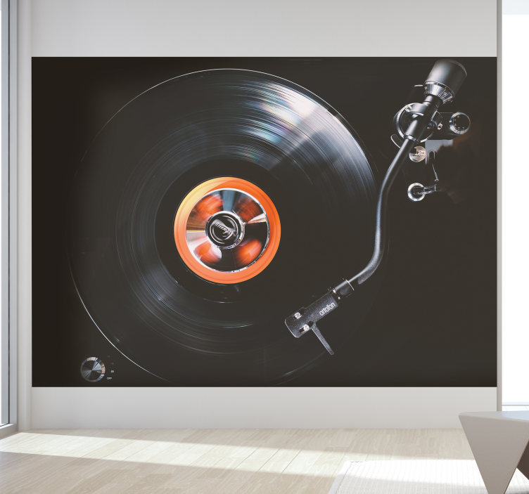 Wallpaper Record music notes wall mural - TenStickers