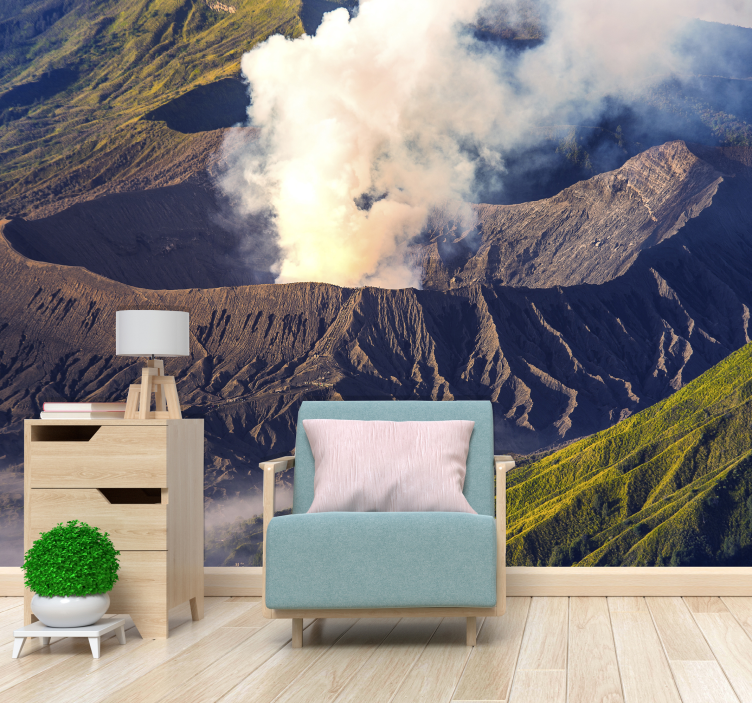 Volcano eruption Mountain wall mural - TenStickers