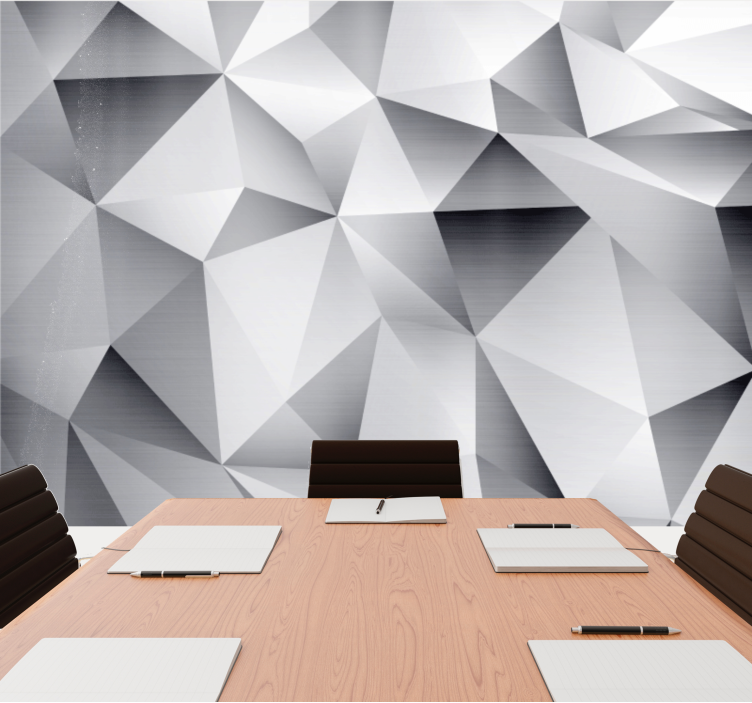 Wall mural 3d geometric facet patterns - TenStickers