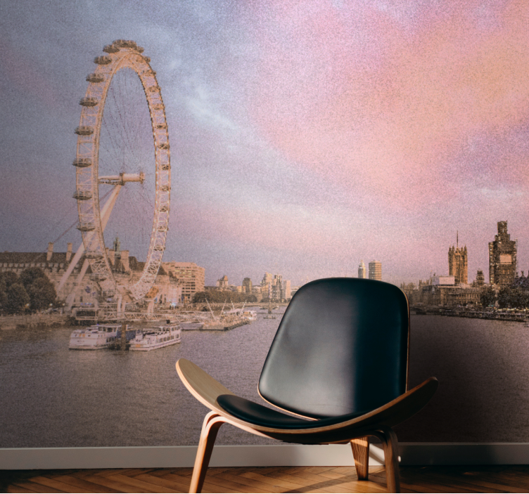 Wall mural london london eye view - TenStickers