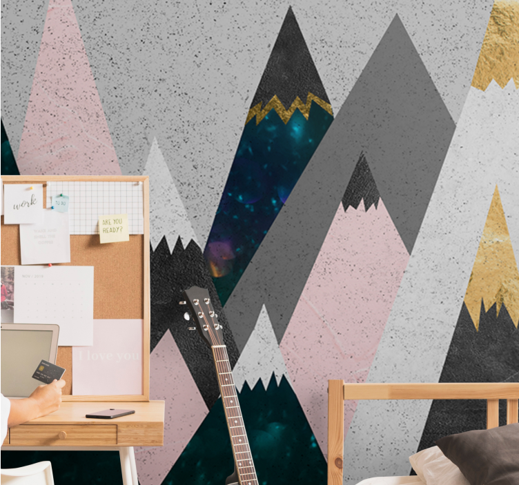 Wall mural mountain abstract mountain peaks - TenStickers