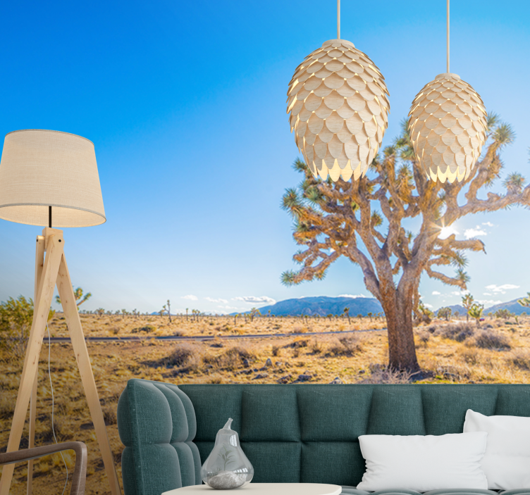 Wall mural mountain joshua tree landscape - TenStickers