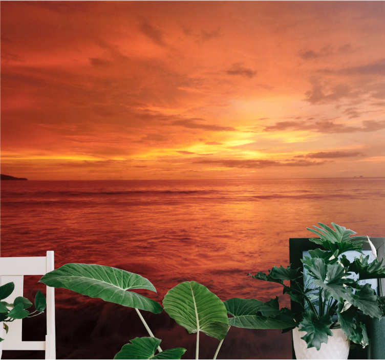 Wall mural mountain twilight sea view - TenStickers