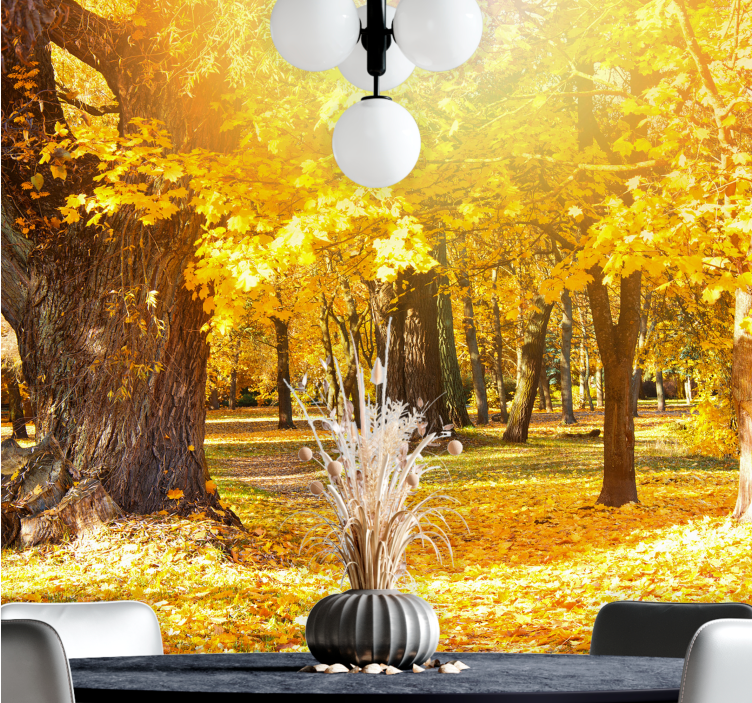 Wall mural nature autumn trees scene - TenStickers