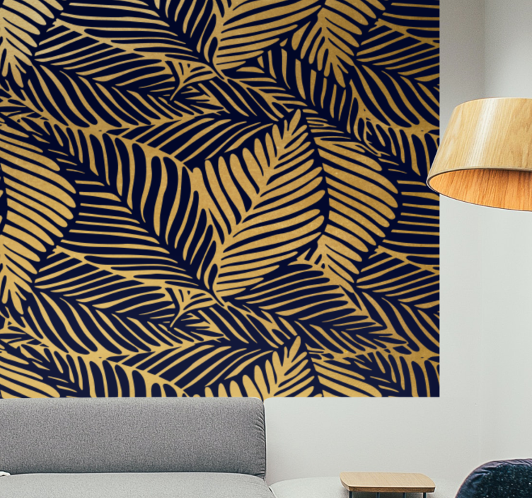 Wall mural nature detailed leaf designs - TenStickers