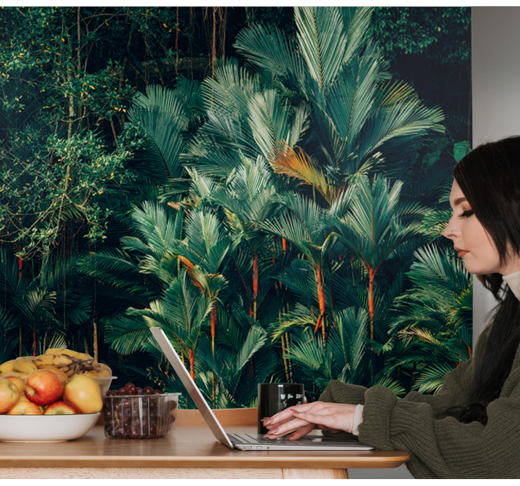 Wall mural nature exotic palm leaves - TenStickers