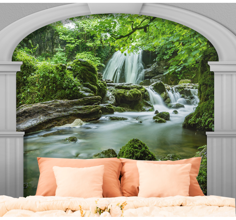 Wall mural nature gentle waterfall scene - TenStickers