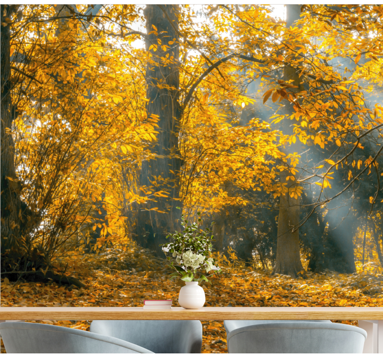Wall mural nature golden autumn trees - TenStickers