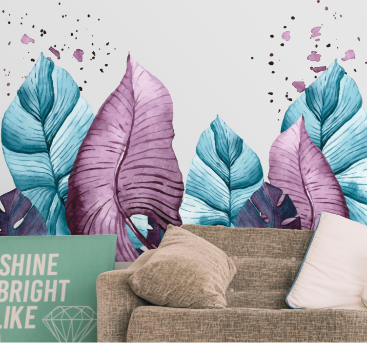 Wall mural nature large leaf designs - TenStickers