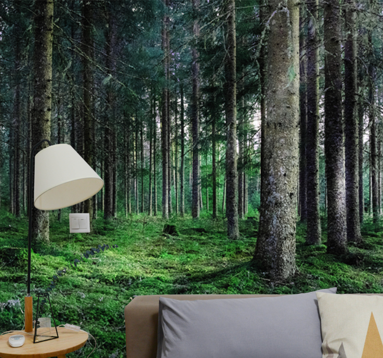Wall mural nature lush forest path - TenStickers
