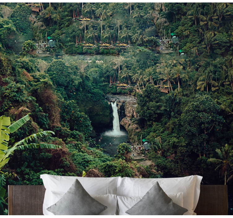Wall mural nature lush jungle waterfall - TenStickers