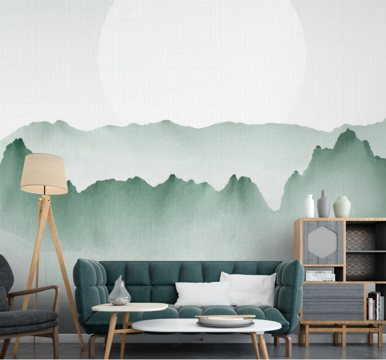 Wall mural nature mountain silhouette view - TenStickers