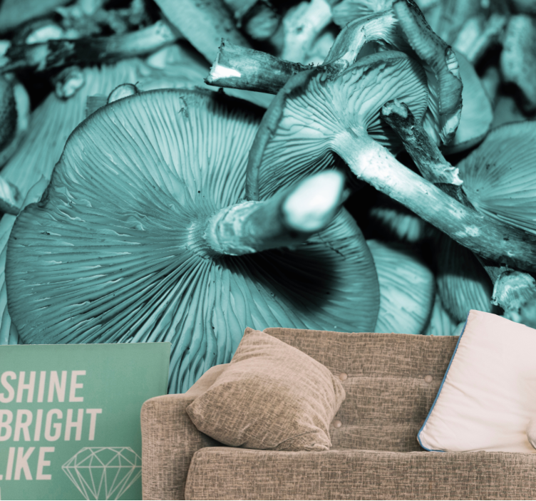 Wall mural nature mushroom cluster - TenStickers