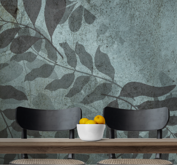 Wall mural nature muted leaf designs - TenStickers
