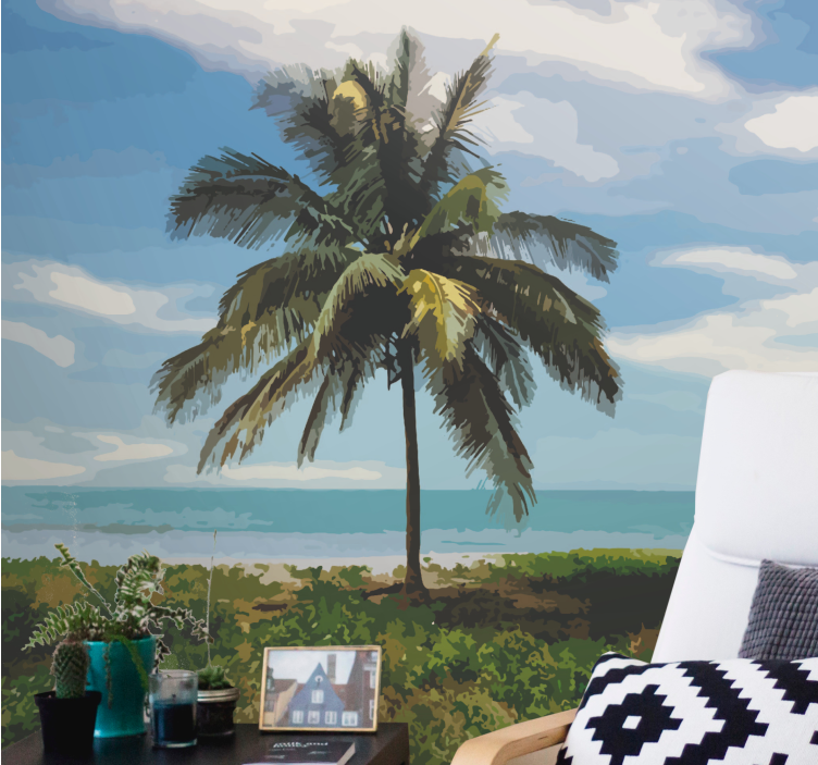 Wall mural nature palm tree scenery - TenStickers