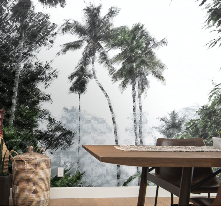Wall mural nature palm tree tranquility - TenStickers