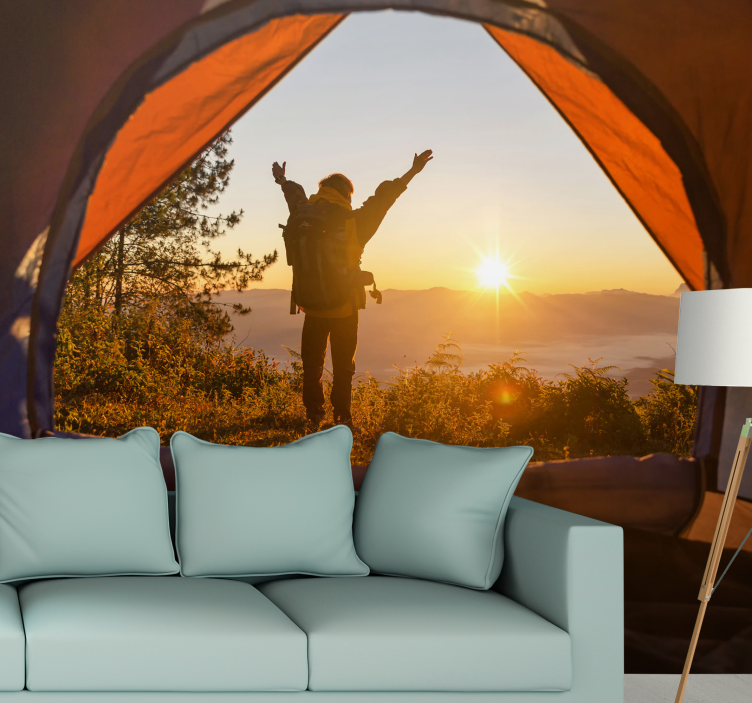 Wall mural nature sunrise adventure joy - TenStickers