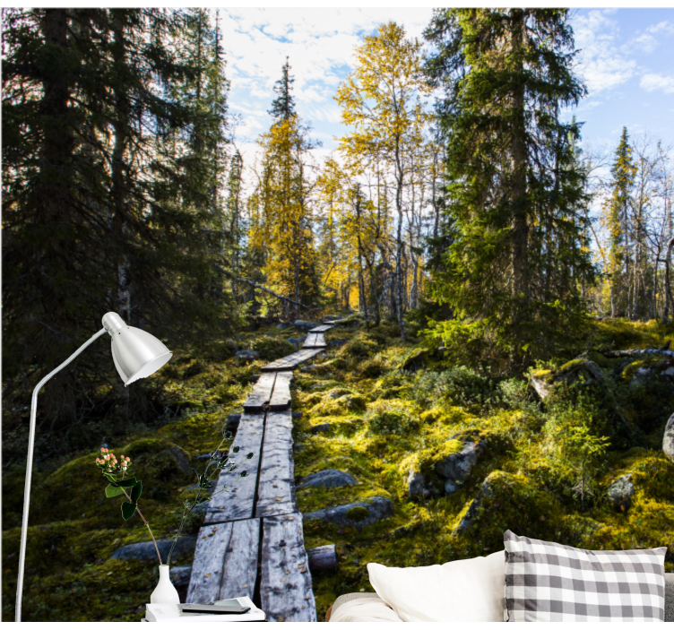 Wall mural nature tranquil forest path - TenStickers