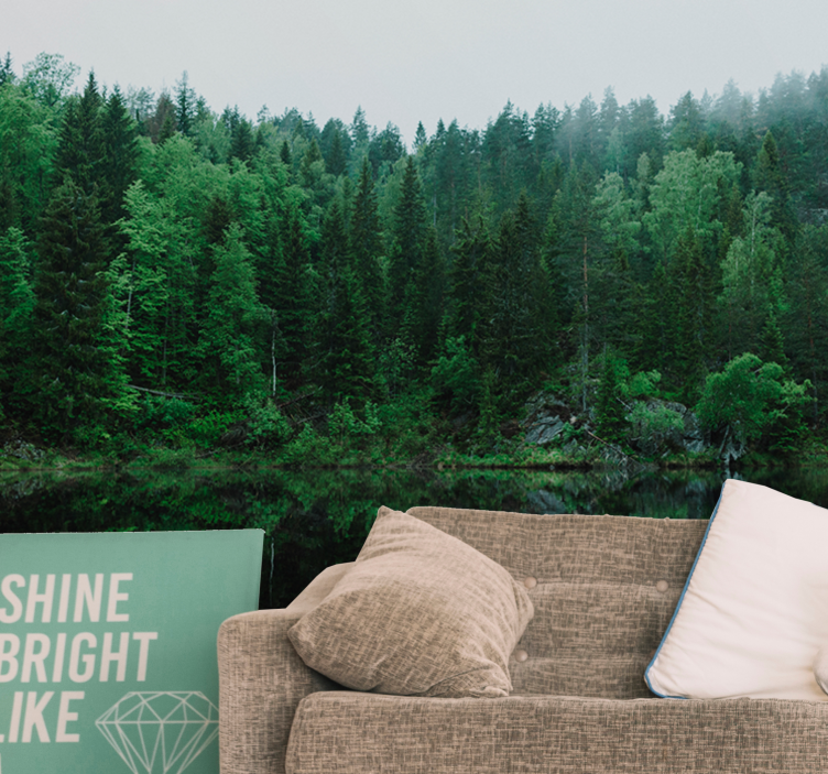 Wall mural nature tranquil forest reflection - TenStickers