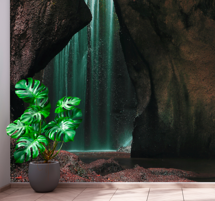 Wall mural nature tropical waterfall scene - TenStickers