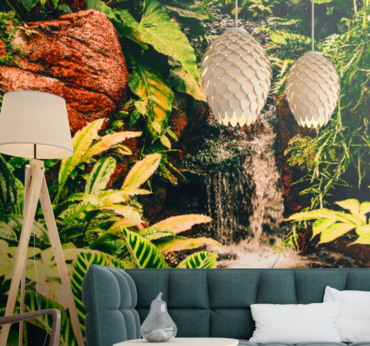 Wall mural nature vibrant tropical scene - TenStickers