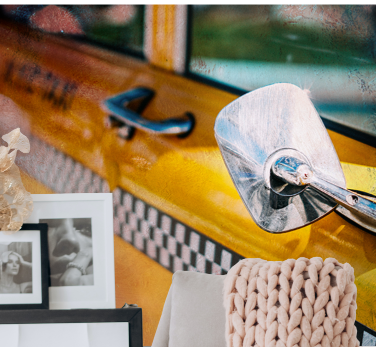 Wall mural new york iconic yellow taxi design - TenStickers