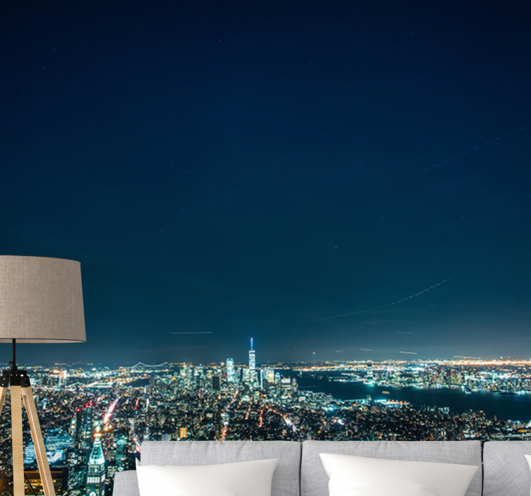 Wall mural new york skyline night view - TenStickers