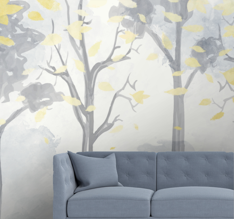 Wall mural trees autumn tree silhouettes - TenStickers