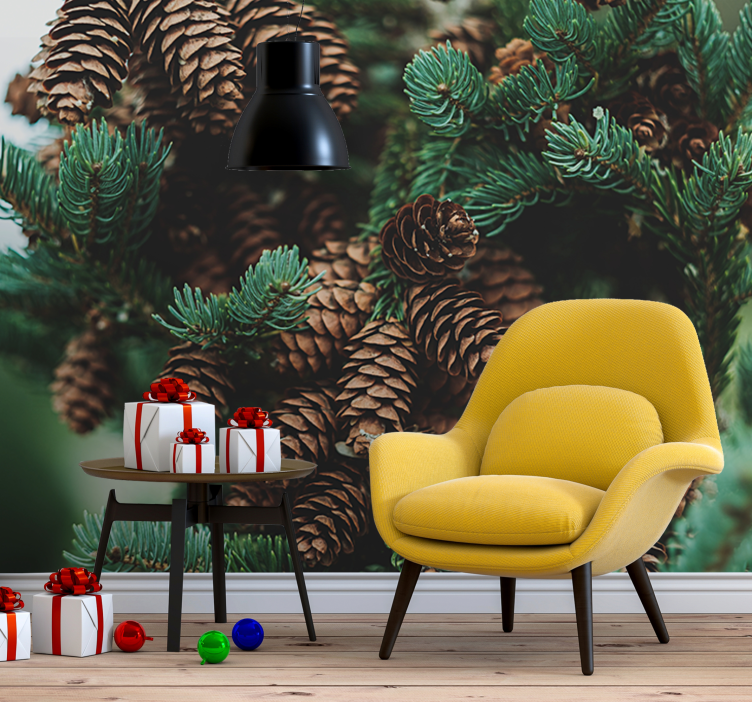 Wall mural trees pine cone cluster - TenStickers
