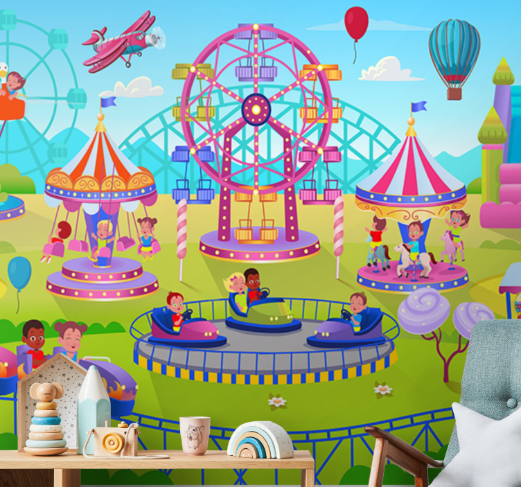 Wall mural vintage theme park joy - TenStickers
