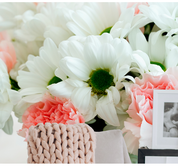 White bouquet flowers wall mural - TenStickers