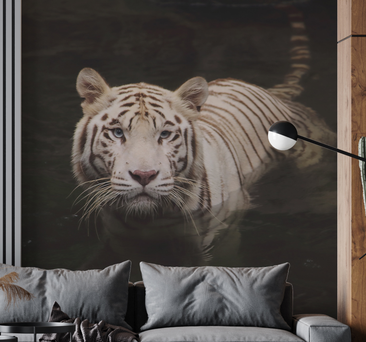White Tiger wall photo mural - TenStickers