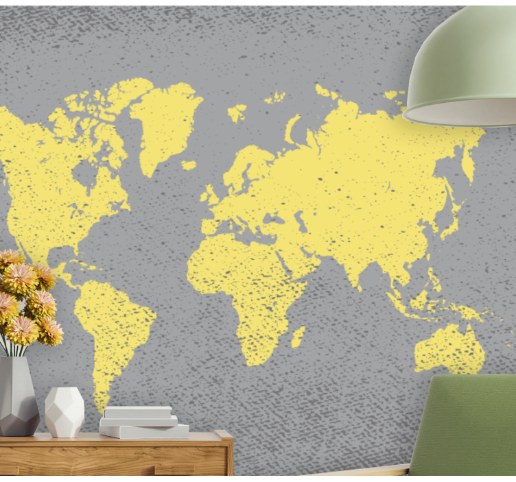 World map wallpaper world outline map - TenStickers