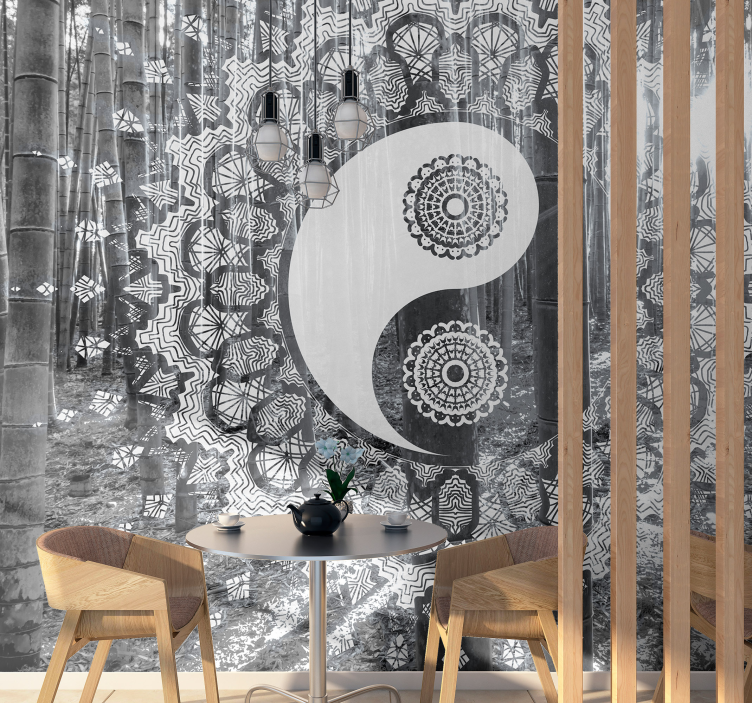 Zen wall mural yin yang mandala art - TenStickers