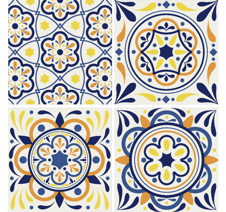 Portuguese tile print coaster - TenStickers