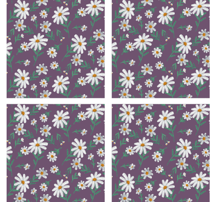 Coasters in purple floral pattern - TenStickers