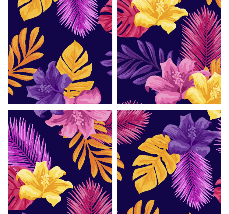 Tropical and colorful pattern modern coaster - TenStickers