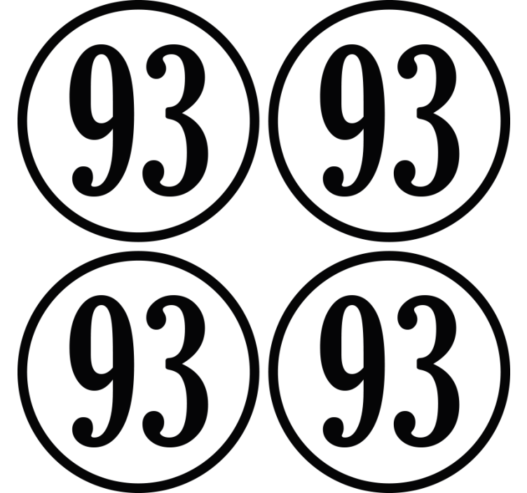 Custom number round personalised coasters - TenStickers