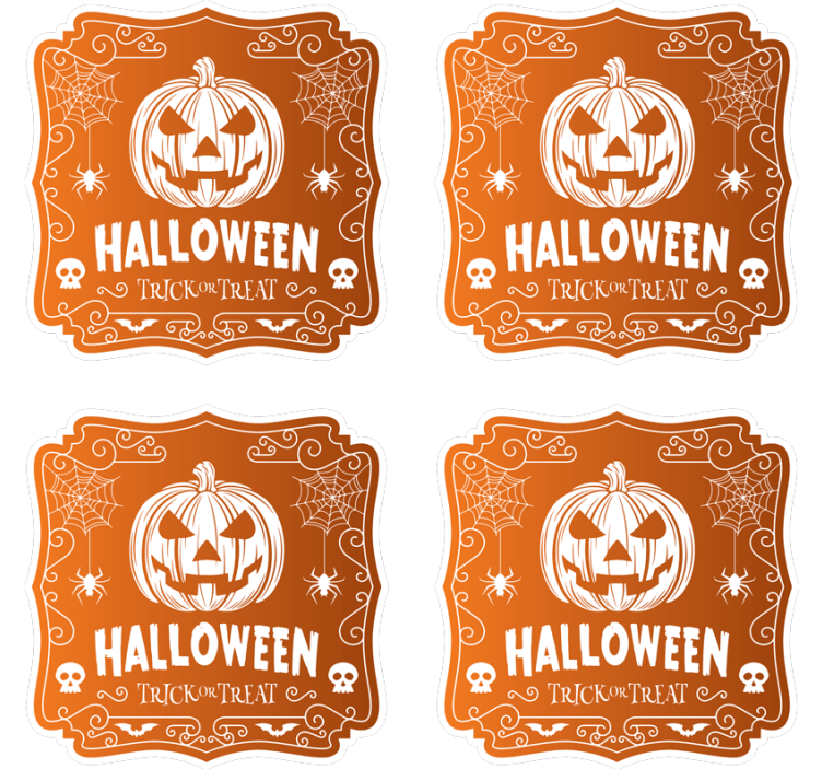 Halloween coaster with pumpkin halloween design - TenStickers