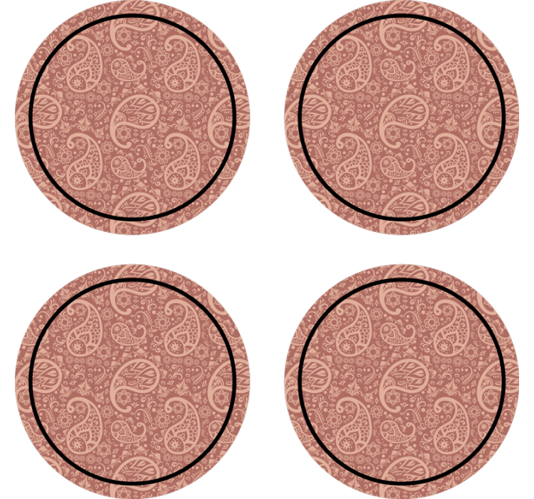 Paisley floral pattern coasters - TenStickers