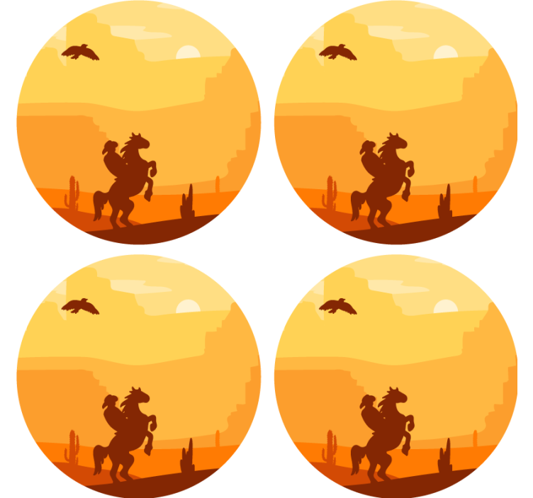 Cowboy Landscape drink coaster - TenStickers