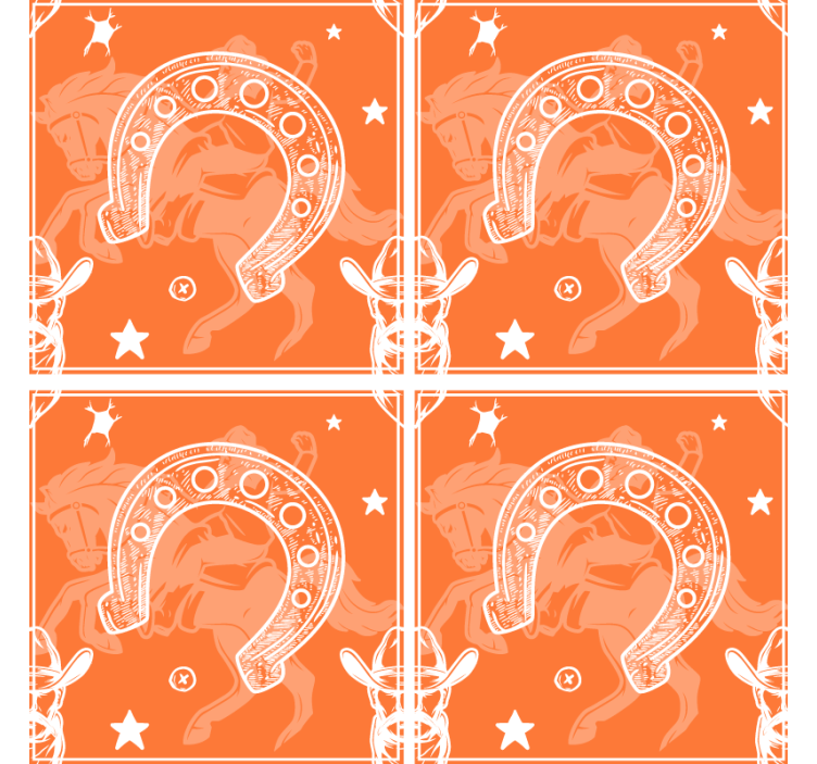 Geek coasters rustic horseshoe design - TenStickers